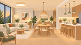 Cum proiectezi iluminatul într-un living open space?