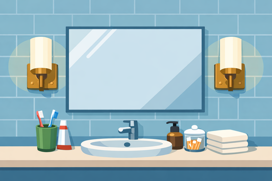 Hauteur et position idéales pour installer une applique murale au-dessus du miroir de salle de bain