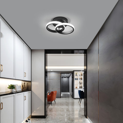 Plafonnier LED, LED Lustre de Plafond Luminaire Plafonnier 19W Plafonnier en Acrylique Chic Moderne éclairage pour Cuisine Salon Chambre à Coucher 6500K Blanc Froid