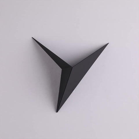 Applique Murale LED Moderne 3W Forme de Triangle Lampe murale Blanc Froid 6000K Pour Chambre, Restaurant, Couloir, Café, Bar Noir