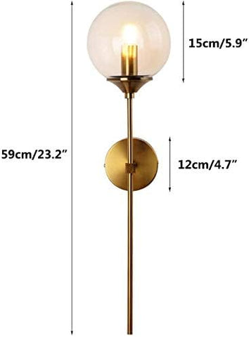 Nordique moderne verre applique E14 or LED fond applique murale pour cuisine salle de bain luminaire intérieur décor à la maison (gris fumé)