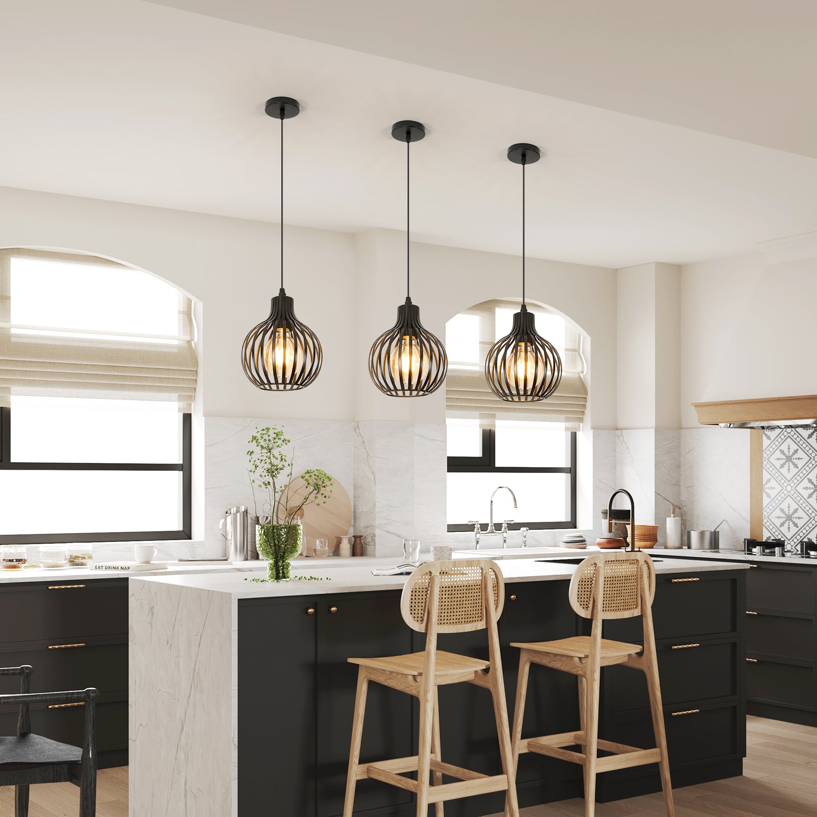 Suspension Luminaire, Lustre Moderne Noir