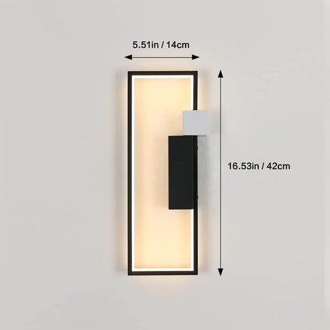 Applique Murale LED Intérieur, Design Géométrique Créatif Noir de 15W 1200LM, Lampe Murale en Acrylique Blanc Chaud 3000K Moderne pour Salon, Chambre à Coucher, Couloir, Escalier