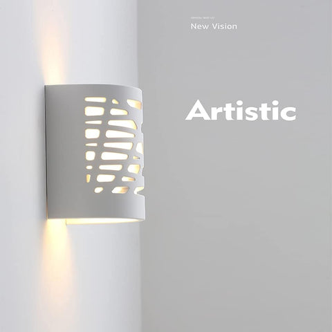 Applique Murale  LED 4W Lumière Blanche Applique Intérieure Moderne Lampe Murale en Plâtre pour Salle de Bain Salon Chambre Escalier Couloir Lumière Blanche Chaude 3000K