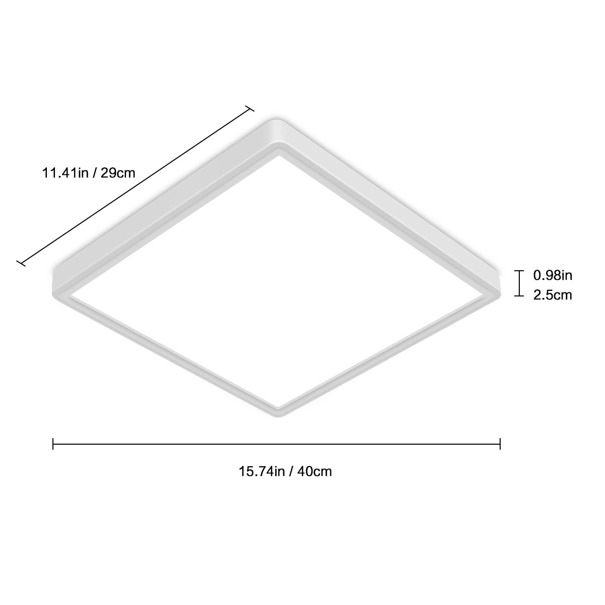 Tableau des dimensions des plafonniers