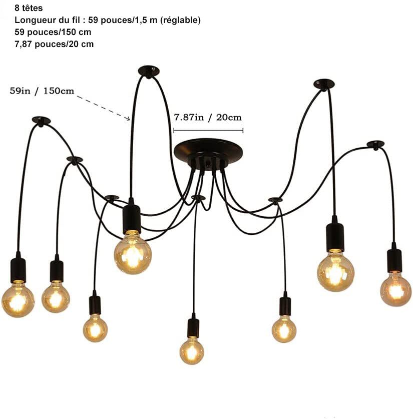 Tableau des tailles de lustre