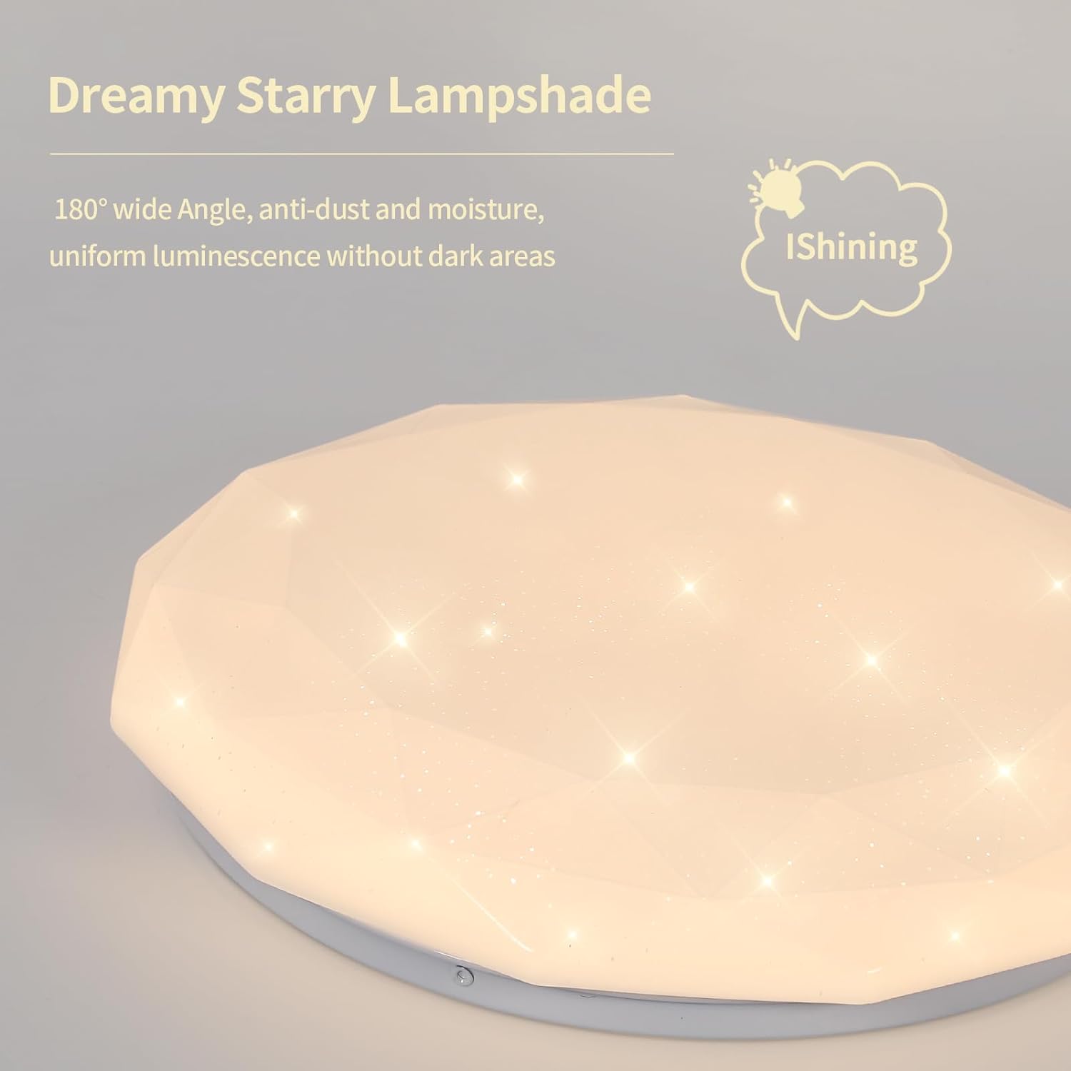 Lampe de Plafond, 24W Luminaire Plafonnier Étoile LED Lumiere Chaude 3000K