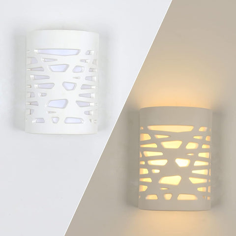 Applique Murale  LED 4W Lumière Blanche Applique Intérieure Moderne Lampe Murale en Plâtre pour Salle de Bain Salon Chambre Escalier Couloir Lumière Blanche Chaude 3000K