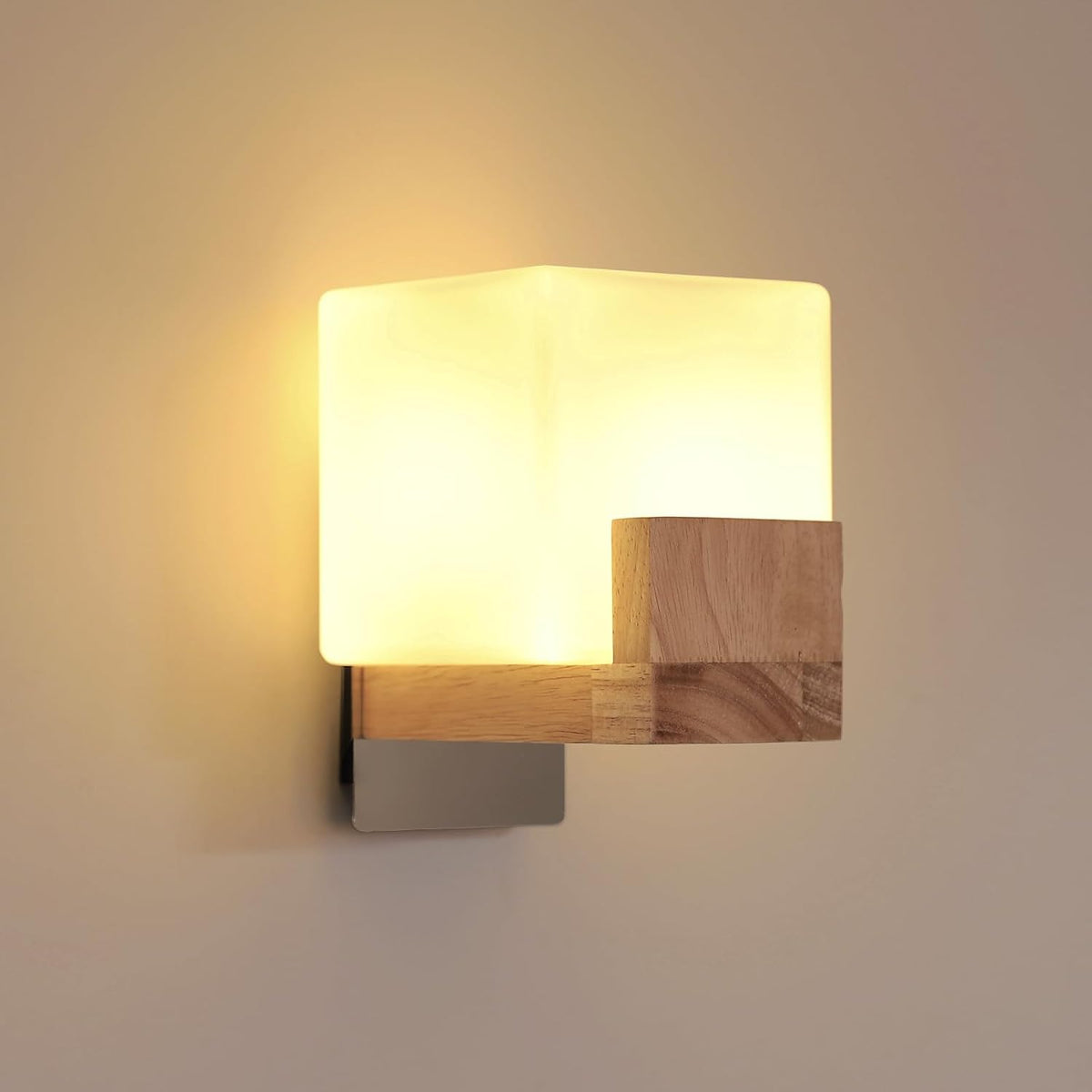 Applique Murale LED, Lampe Murale LED Dimmable en Bois 20W