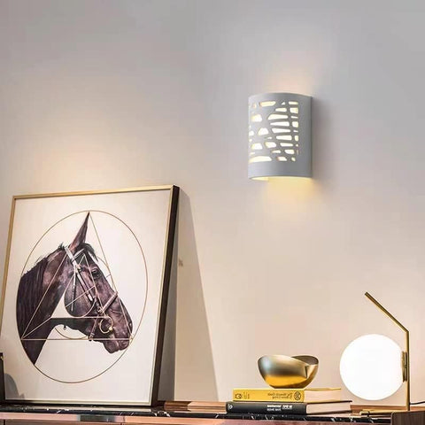Applique Murale  LED 4W Lumière Blanche Applique Intérieure Moderne Lampe Murale en Plâtre pour Salle de Bain Salon Chambre Escalier Couloir Lumière Blanche Chaude 3000K