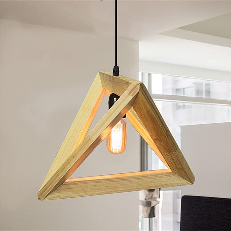 E27 Créatif Suspensions Luminaires Industrielle Bois Plafonnier Moderne Luminaire Lumiere Contemporain Suspensions Plafonniers Luminaire (Forme de triangle) non incluse Ampoule