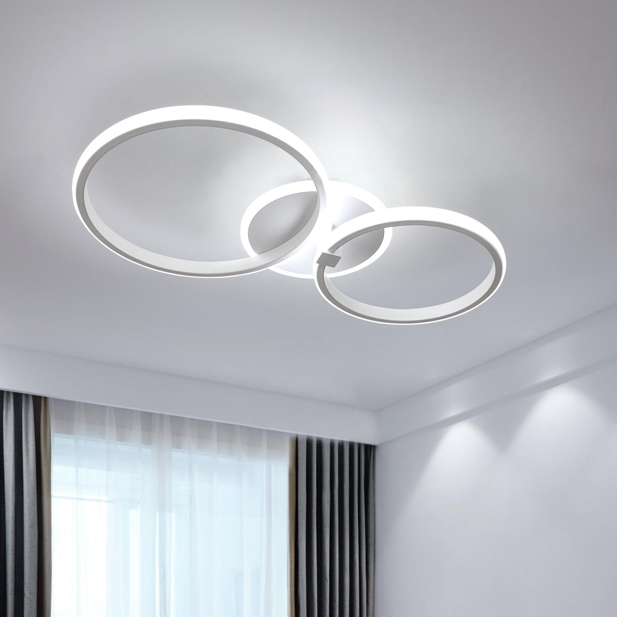 Plafonnier LED Moderne, Lampe de Plafond Ronde 42W 3500LM, Lustre LED Plafonnier