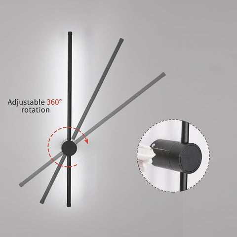Applique Murale Intérieur, Applique Murale Led 360° Rotative 6500K Blanc Froid, Lampe Murale Moderne Noir pour Chambre Salon Salle à Manger Couloir Escalier 80cm