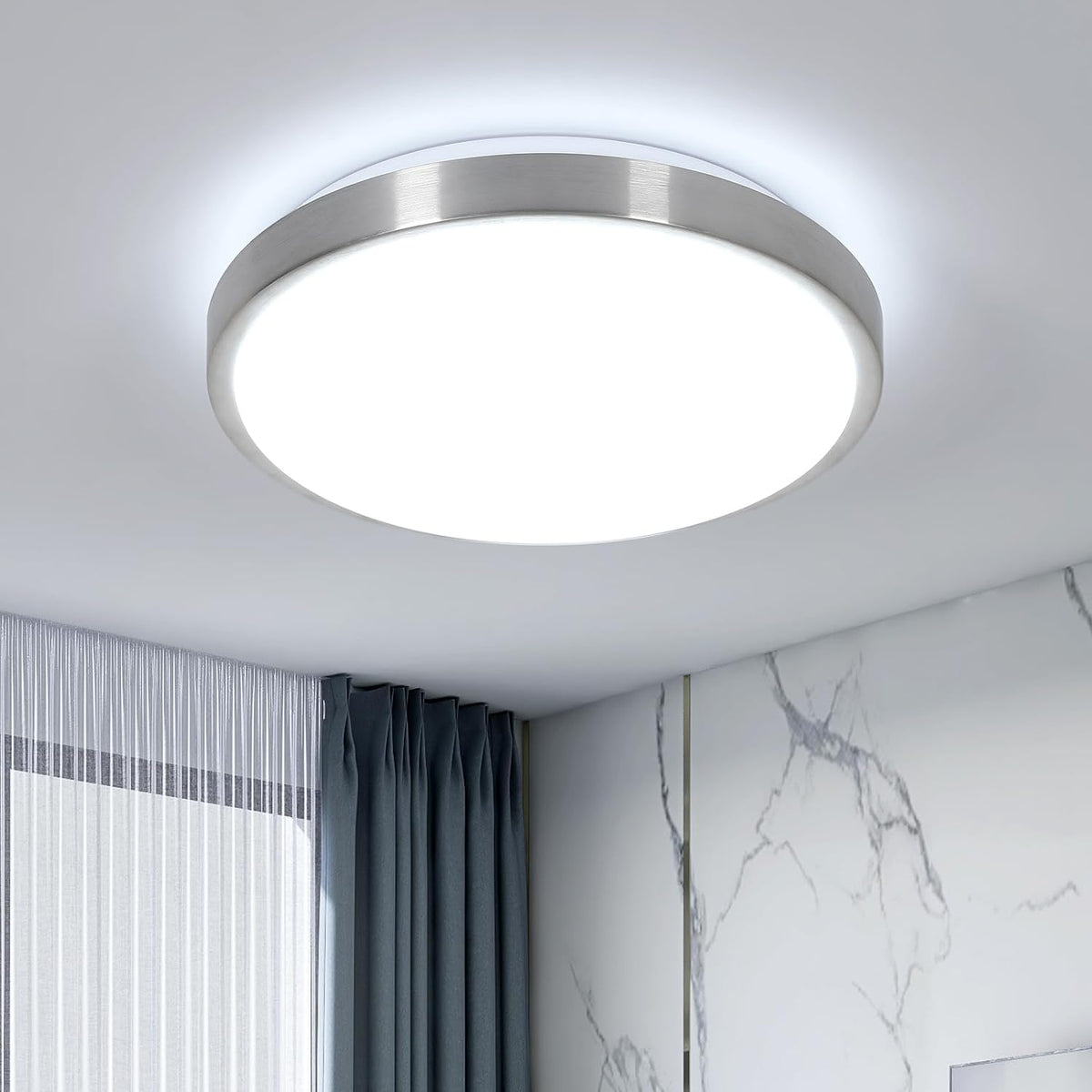 Plafonnier LED Moderne 24W 2700LM, Lampe de Plafond Rond Blanc 6500K Lumière Blanche Froide