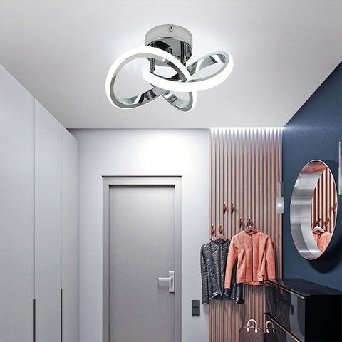 Plafonnier LED, Plafonnier Mode Simple, Argent, Lumière Blanche 6500K, 22W