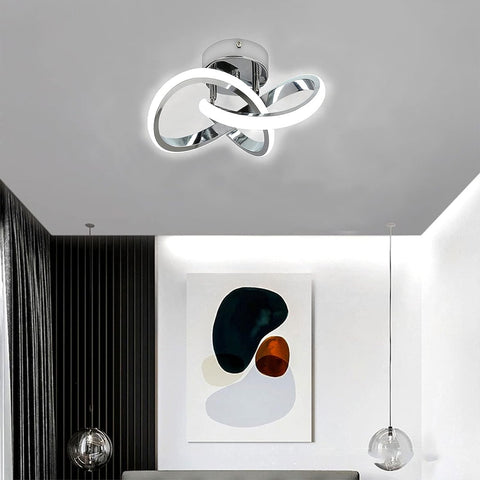 Plafonnier LED, Plafonnier Mode Simple, Argent, Lumière Blanche 6500K, 22W