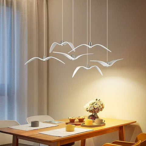Lustre, Lampe suspendue 3000K lumière chaude conception de mouette lustre décoratif simple moderne Type B Diamètre 32cm