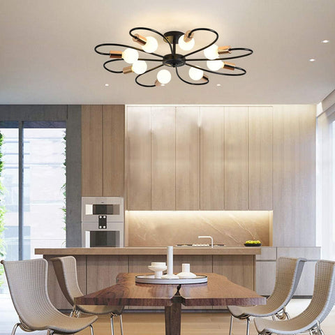 Moderne Plafonnier, Créatif Lampe Plafond, Métal Noir or E27 