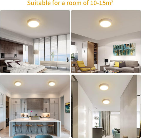 Plafonnier LED 18W 1200LM 4000K Blanc Naturel Rond Lampe Plafond Moderne Luminaire Facile à installer Applicable à Salle de Bain Chambre Cuisine Salon Balcon Diamètre 22cm