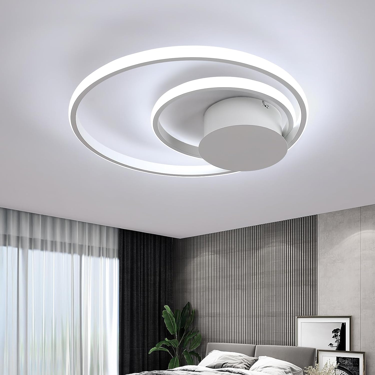 Plafonnier LED, Lampe de Plafond Moderne 32W 3600LM, Luminaire Plafonnier Rond en Aluminium