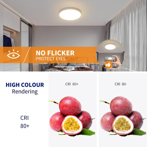 Plafonnier LED Ø30cm 24W 2160LM Lampe De Plafond IP44 Plafonnier Salle De Bain LED Pour Chambre, Salle De Bain, Cuisine, Couloir, Balcon Lumière 4500K Blanche Neutre