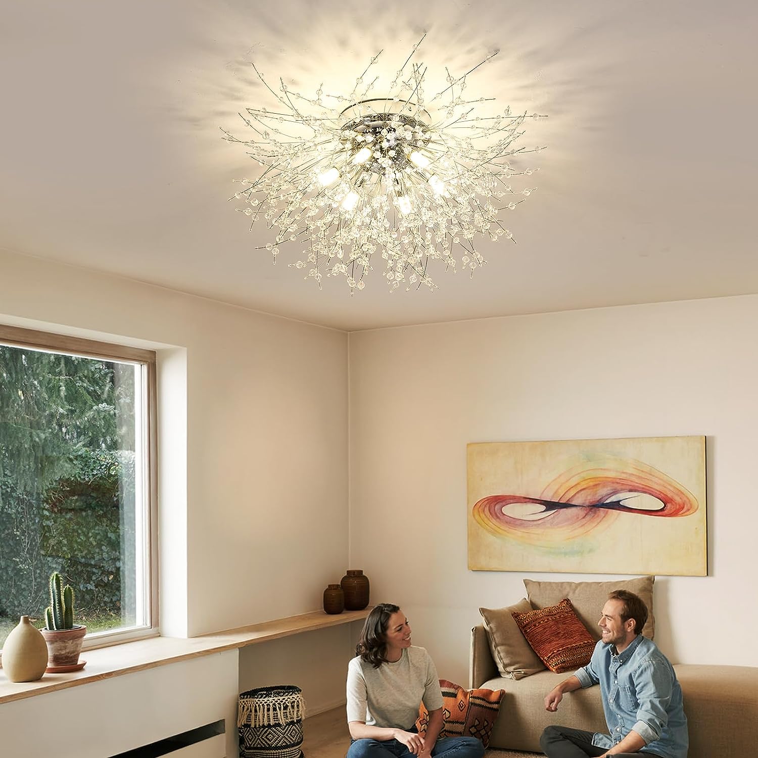 Plafonnier LED Lustre en Cristal Moderne K9 Cristal Suspension