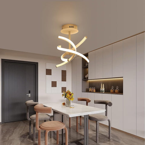 Plafonnier Led, Lampe Plafond Moderne 28W en Acrylique Créative, Lampe à suspension Lumière Blanche Chaud 3000K pour Salon, Chambre, Cuisine, Salle à Manger, Couloir