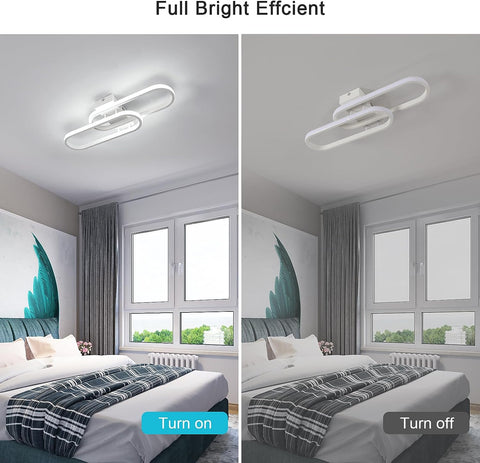 Plafonnier LED 32W 3600LM, Luminaire Plafonnier Moderne, Lampe de Plafond Acrylique pour Salon Chambre Cuisine Salle de Bain Couloir Balcon 50cm (Blanc) lumière blanche froide 6500K