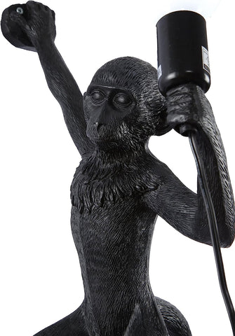 Lampe Murale Singe pour Art créatif en résine Moderne,Lampe de Table,Lustre,lampadaire,adaptée à la décoration intérieure de loft,Chambres,salles d'étude,Bars,magasins,etc.(Noir-lampe murale droite) Sans Ampoules