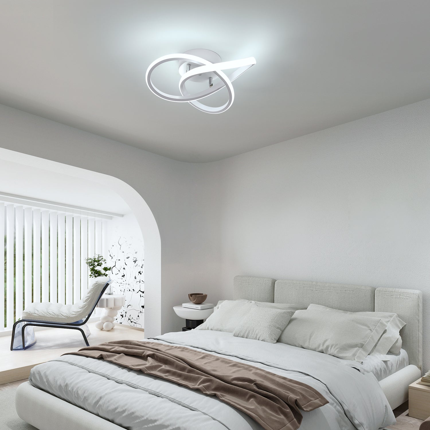 Plafonnier LED Moderne, Lampe de Plafond, Plafonnier LED Design en Forme