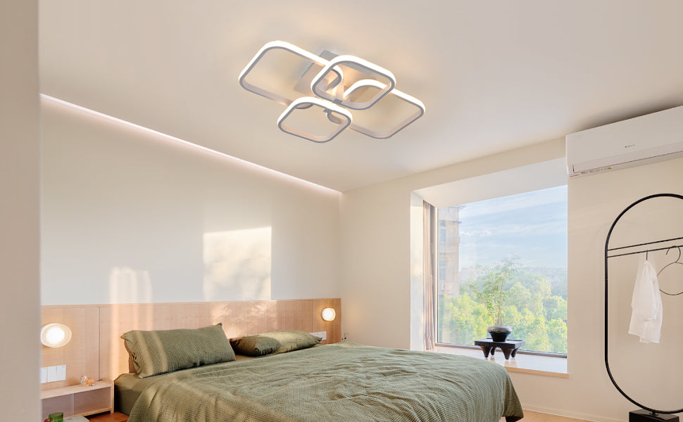 Plafonnier LED, Lampe de Plafond Moderne 47W 4680LM, Luminaire Plafonnier Blanc 