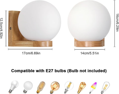 Aplica Lemn & Sticlă – E27 Modernă