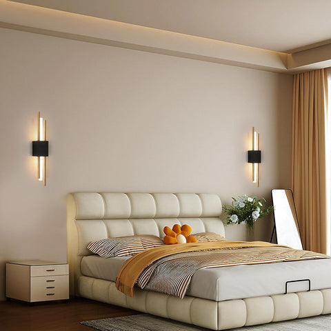 Aplică LED de Perete Interior Negru și Auriu 40CM 10W 3000K Lumină Caldă
