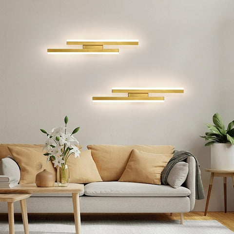 Applique Murale LED 16W Dorée Moderne 3 Températures 1800LM