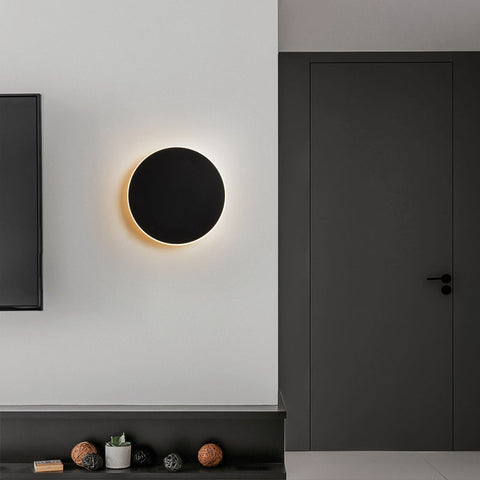 Applique murale LED interrupteur tactile éclairage intérieur pour chambre salon rond chevet escalier lumière décoration de la maison luminaire en aluminium Noir