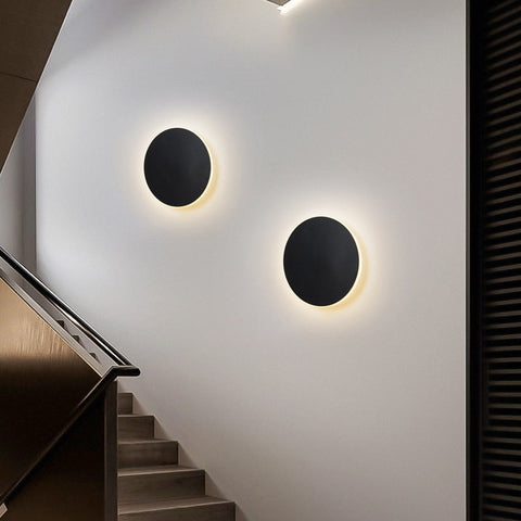 Applique murale LED interrupteur tactile éclairage intérieur pour chambre salon rond chevet escalier lumière décoration de la maison luminaire en aluminium Noir