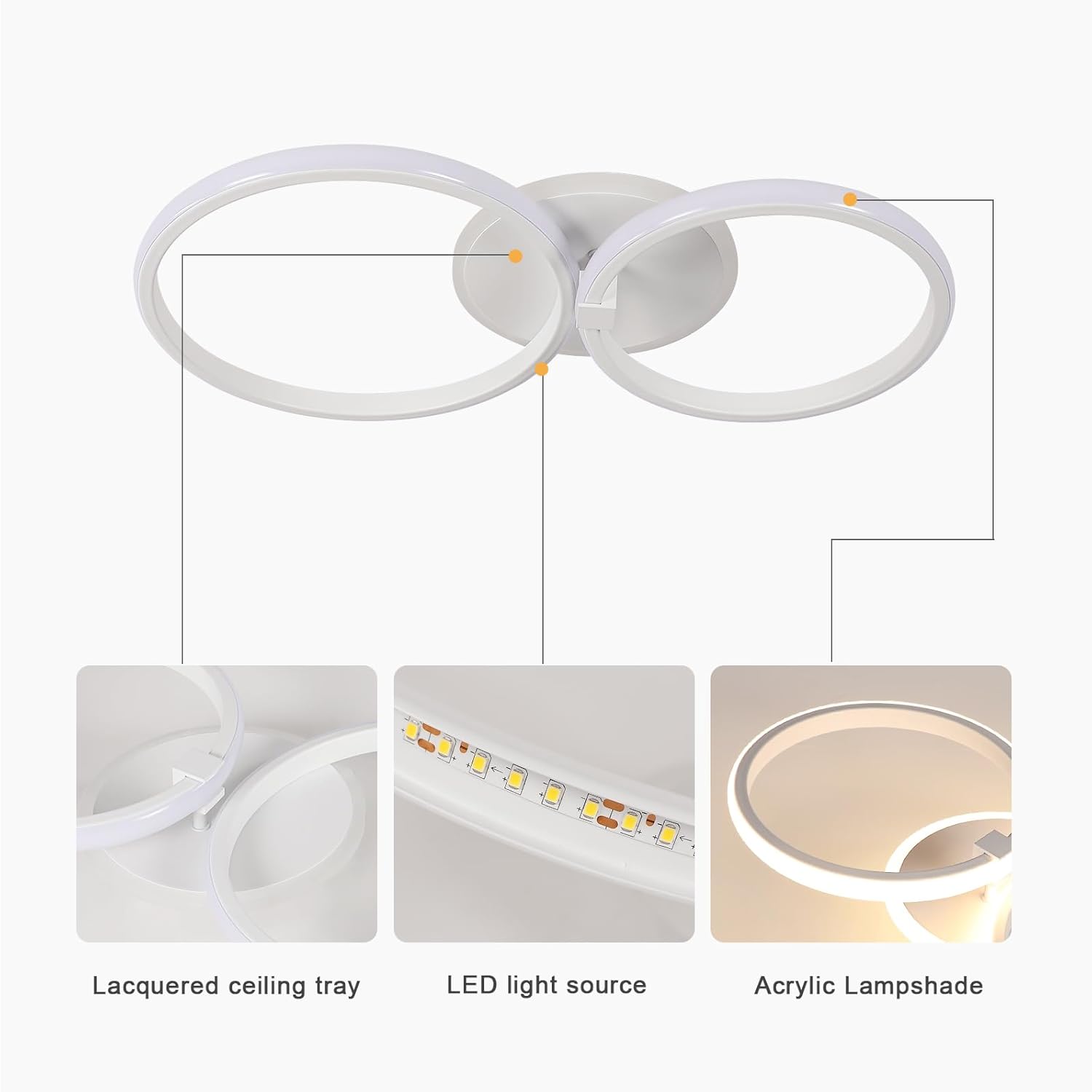 Plafonieră LED Modernă 42W Rotundă Lumină Caldă
