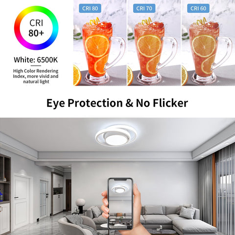 Plafonnier LED Rond Moderne 32W 6500K