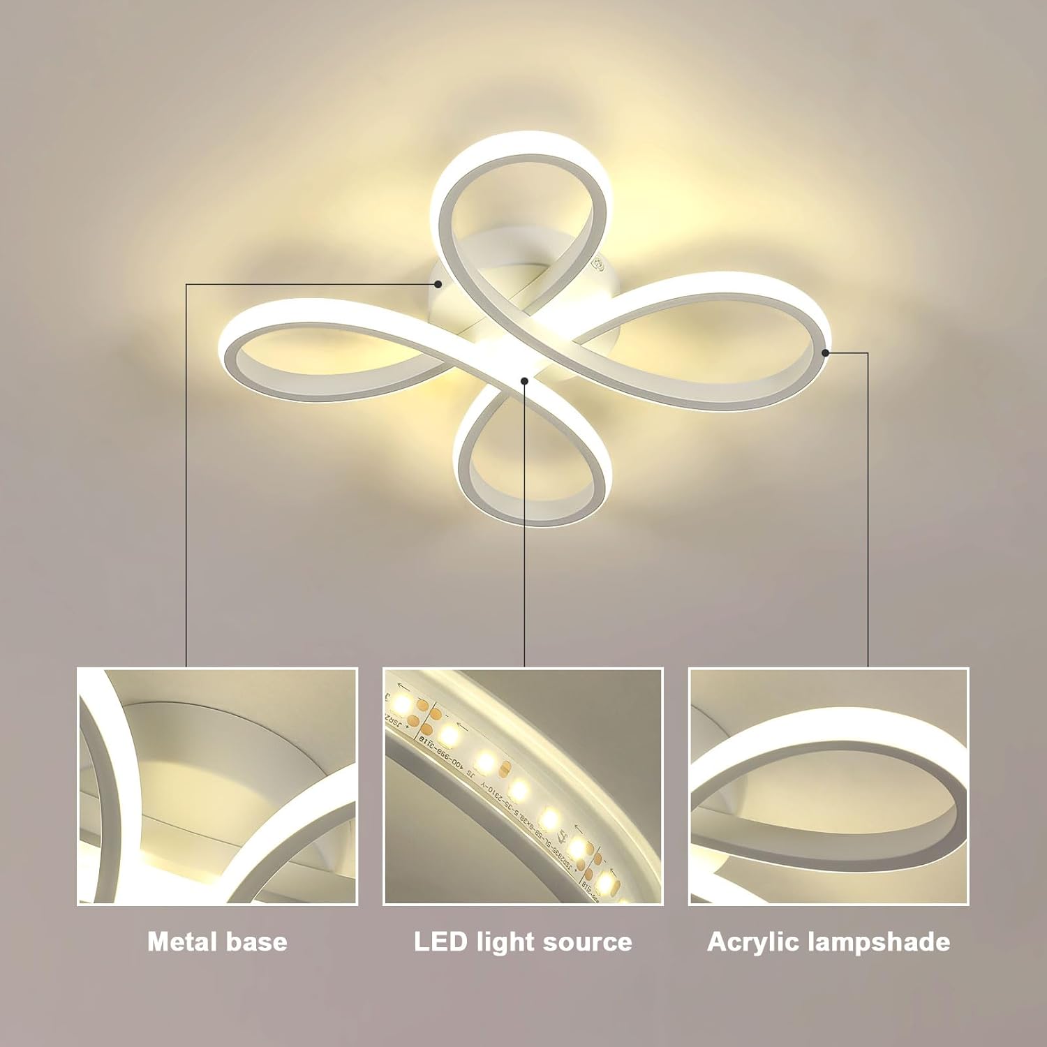 Lustră LED Modernă 30W cu Design Floral