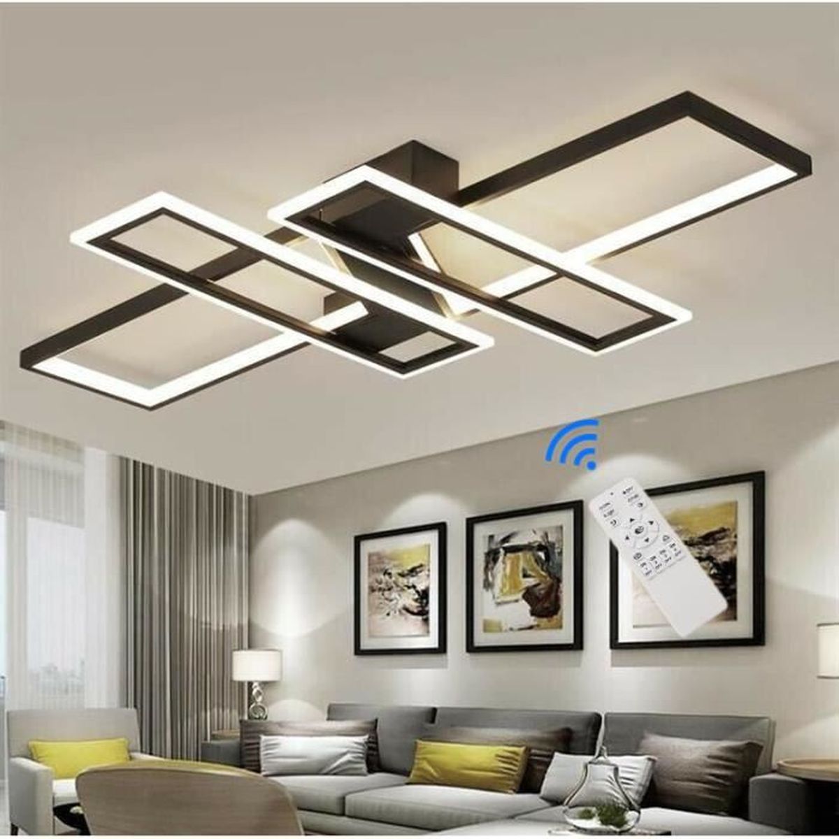 Plafonnier LED 54W Lampe de plafond Moderne Rectangle