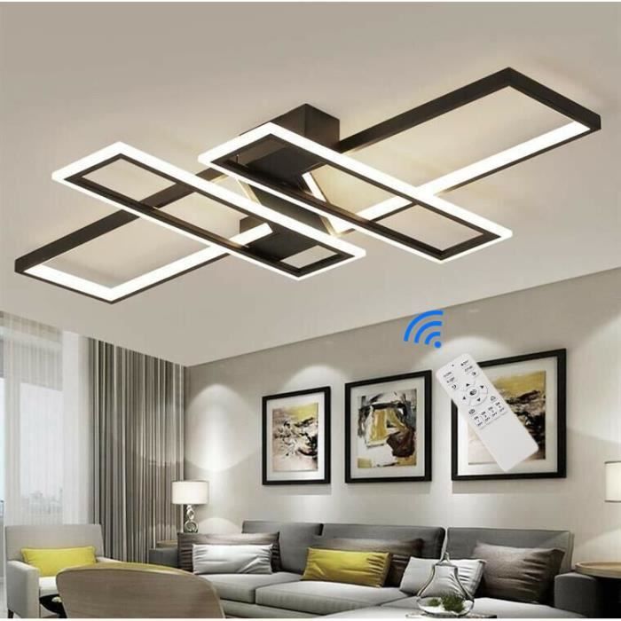 Plafonnier Led Dimmable Moderne Rectangle Lampe de Plafond 3000K-6000K