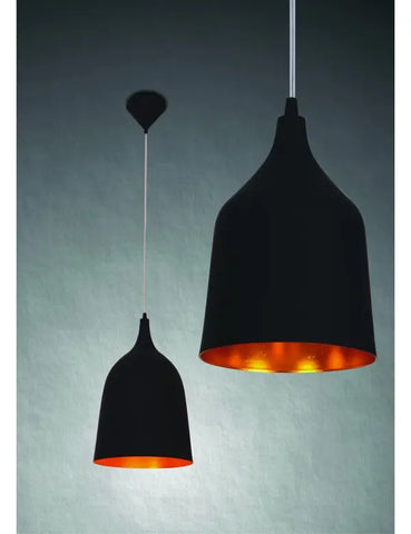 Suspension simple en métal noir avec douille E27 en aluminium - pour hall d'entrée, salon, cuisine, chambre à coucher.