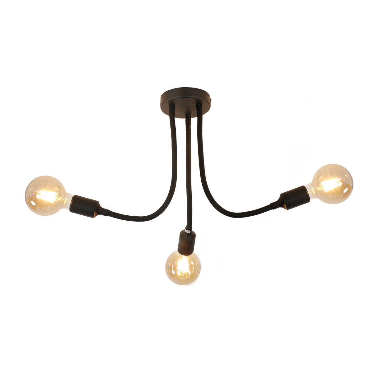 Plafonnier Lustre de Plafond Créatif en Fer - Noir, D8*H63.5cm, Douille E27, Sans Source Lumineuse - Tube Réglable