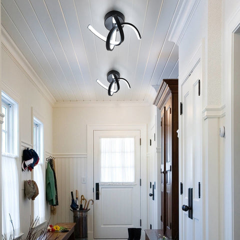 Applique Murale Interieur, 19W Appliques LED Design Courbe, Lampe Murale Moderne en Acryliquel pour Chambre, Salon, Hôtel, Escalier, Allée, Noir Couleur, lumière blanche froide