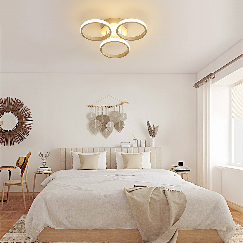 Plafonnier LED 30W Design moderne Cercle Anneaux Lampe de Plafond