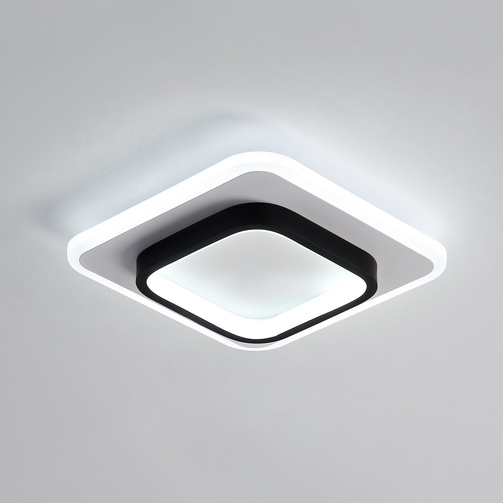 Plafonnier LED Moderne, Lampe de Plafond Carré Mode en Acrylique 21W, Diamètre 24cm, éclairage