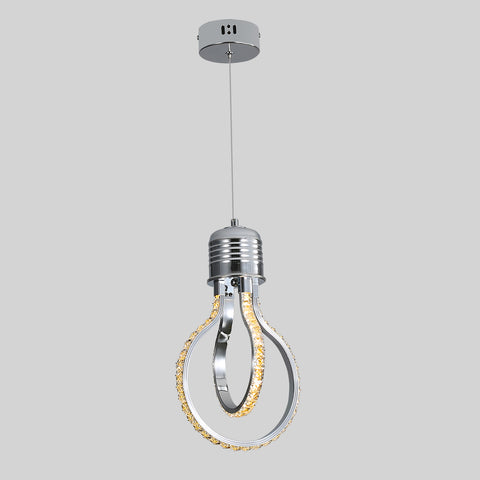 Lustre Moderne,Plafonnier Cristal LED 21w 3000k,Suspension Luminaire en Aluminium pour Chambre Cuisine Salle à Manger Bar Comptoir Couloir Hall d'Exposition,Réglable en Hauteur