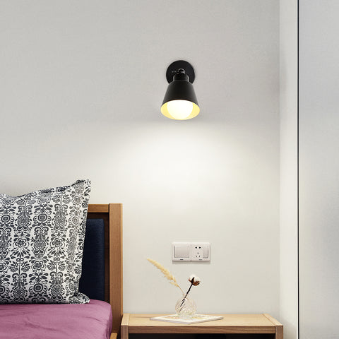 Appliques Murales Interieur Rétro, Lampe Murale Vintage Industriel E27, Spots Muraux en Métal Bois pour Chambre, Balcon, Couloir, Cuisine, Escalier (Noir)