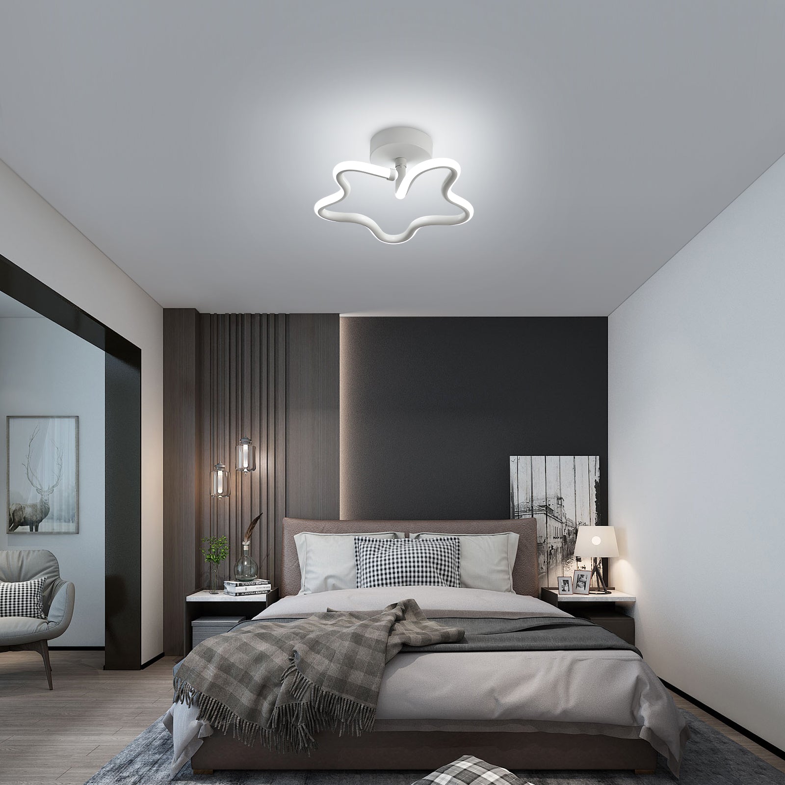 Plafonniers LED, Star Led Lustres Modernes,16W 1600 Lummen 6000k