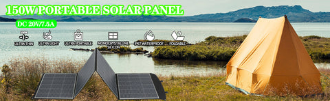 Panneau solaire 200W - Puissance monocristalline, sortie DC 20V/10A ou 39V/5.12A, 3 plis